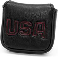 usa square mallet putter headcover by barudan golf: magnetic putter cover for men - patriotic black for scotty cameron 6m db, taylormade spider tour, tm spider, ping - club protector логотип