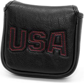 img 4 attached to USA Square Mallet Putter Headcover by Barudan Golf: Magnetic Putter Cover for Men - Patriotic Black for Scotty Cameron 6M DB, Taylormade Spider Tour, TM Spider, Ping - Club Protector