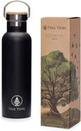 black stainless steel water bottle логотип