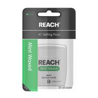 🦷 plaque & food removal made easy: reach waxed dental floss, refreshing mint, 55 yards (pack of 6) logo