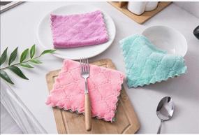 img 1 attached to Dishcloth Absorbent Cleaning Microfiber Cloth10 Pack