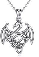 🐉 celestia dragon necklace: vintage celtic pendant with sterling silver chain - perfect for women, girls, and men logo