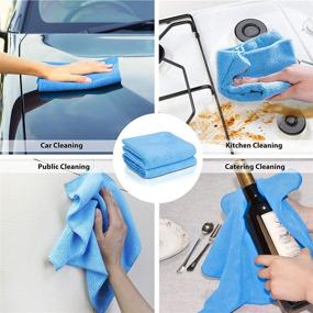 img 2 attached to 🧼 MASTERTOP 36-Piece Pack of Multi-Purpose Microfiber Cleaning Cloths - Ideal for Kitchen, Home, Car Glass - Lint-Free, Streak-Free Wash Rag, Window Cleaner, Dish Cloth - 14x14