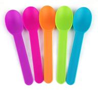 eco-friendly plastic spoons for frozen yogurt, ice cream & frozen desserts - pack of 50 logo