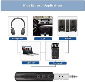 img 1 attached to 🎧 Mini Bluetooth Receiver, Wireless V4.2 Audio Adapter with Hands-Free Car Kits, 3.5mm Jack for Car Aux Jack, Home, Headphone (Black)