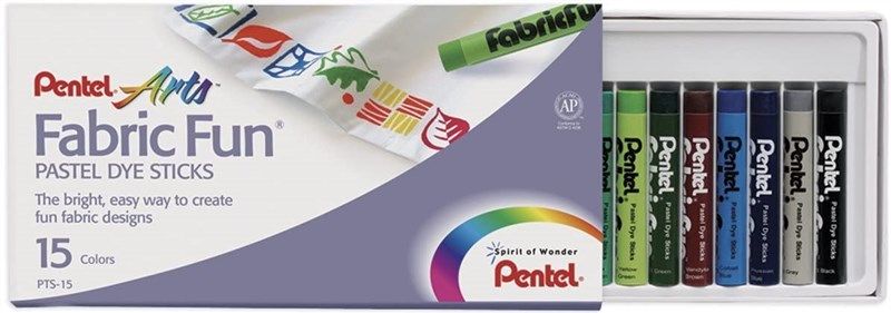 pentel fabric pastel sticks pts 15 로고