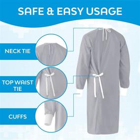 img 3 attached to Reusable Isolation Gown Gray Blockade