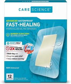 img 4 attached to Care Science XL Waterproof Hydrocolloid Gel Pad Bandages, 2x Faster Healing, 12ct - Waterproof Seal, Barrier to Bacteria - Ideal for Blisters or Wound Care