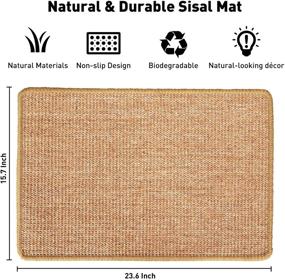 img 3 attached to 🐱 FUKUMARU Cat Scratcher Mat: Durable 23.6 x 15.7 Inch Sisal Scratch Mat for Cats, Horizontal Floor Scratching Pad Rug - Protect Carpets and Sofas