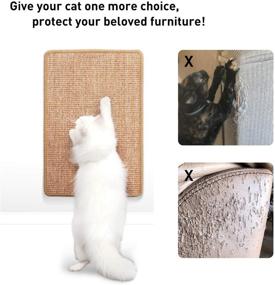 img 2 attached to 🐱 FUKUMARU Cat Scratcher Mat: Durable 23.6 x 15.7 Inch Sisal Scratch Mat for Cats, Horizontal Floor Scratching Pad Rug - Protect Carpets and Sofas