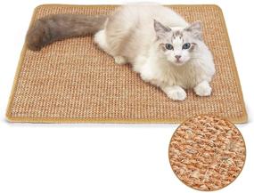 img 4 attached to 🐱 FUKUMARU Cat Scratcher Mat: Durable 23.6 x 15.7 Inch Sisal Scratch Mat for Cats, Horizontal Floor Scratching Pad Rug - Protect Carpets and Sofas