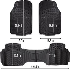 img 1 attached to 🚗 Zento Deals 4-Piece Black Full Rubber Vehicle Floor Mats - Premium Quality, All-Weather Protection