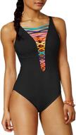 🌈 sofia's choice women's deep v neck lace up lattice front rainbow tie bikini - elegant one-piece swimsuit for women logo