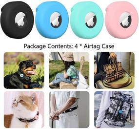 img 2 attached to PANZZDA Airtag Dog Collar Holder 4 Pack - Silicone Protection Case for Anti-Lost Apple Air Tag 2021 - Black, Blue, Green, Pink