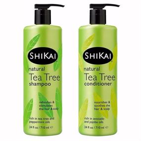 img 1 attached to 🍃 ShiKai Tea Tree Shampoo & Conditioner Set: 24 oz of Tea Tree & Peppermint Oils for Rich Hair Care