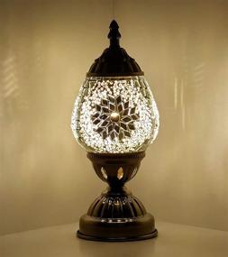 img 4 attached to 🏮 Marrakech Handmade Turkish Mosaic Glass Table Lamp: Exquisite Moroccan Lantern Tiffany Style Bedside Lamp with Room Decor Lamps for Dresser and Living Room Coffee Table (3)