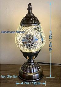 img 3 attached to 🏮 Marrakech Handmade Turkish Mosaic Glass Table Lamp: Exquisite Moroccan Lantern Tiffany Style Bedside Lamp with Room Decor Lamps for Dresser and Living Room Coffee Table (3)