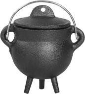 🔥 cauldron - 3.5" cast iron cauldron with lid and handle - ideal for incense smudging, sage holding, altar rituals, and burning sessions логотип