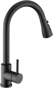 img 4 attached to 🚰 VFauosit Black Kitchen Faucet with Pull Down Sprayer: Commercial Stainless Steel, Single Handle Pull Out - Matte Black Finish, Grifo para Fregaderos de Cocina