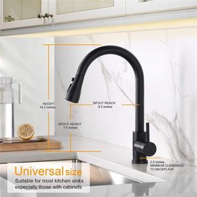 img 3 attached to 🚰 VFauosit Black Kitchen Faucet with Pull Down Sprayer: Commercial Stainless Steel, Single Handle Pull Out - Matte Black Finish, Grifo para Fregaderos de Cocina
