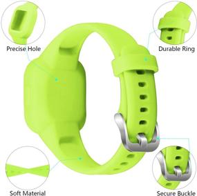 img 1 attached to 📱 Vanet 4 Pack Garmin Vivofit Jr 3 Bands for Kids - Soft Silicone, Sporty & Adjustable Replacement Bands in Red/Orange/Lime/Teal Green