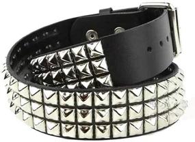 img 3 attached to 🖤 Edgy Black Studded Belt with 3cm Pyramid Studs