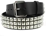 🖤 edgy black studded belt with 3cm pyramid studs logo