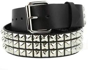 img 4 attached to 🖤 Edgy Black Studded Belt with 3cm Pyramid Studs