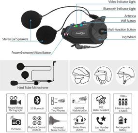 img 3 attached to 🎧 ILM Bluetooth Интерком Шлем с HD Камерой, Система Групповой Связи для 6 Гонщиков, Мото Гарнитура с Микрофоном и Динамиком для Мотокросса, Мотоцикла, Лыж (Жесткий кабельный микрофон)