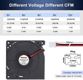 img 2 attached to 🌀 Вентилятор Wathai с безщеточным охлаждением, 120 мм х 32 мм: 12 В постоянного тока, двухшариковый центробежный вентилятор с высоким воздушным потоком