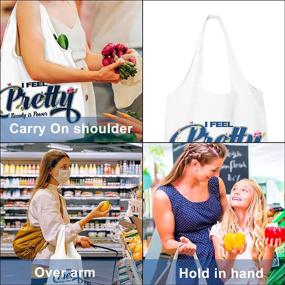 img 2 attached to 👜 Durable CGBE Canvas Tote Bags: Large Capacity Reusable Shopping Bags with Inner Pocket - Convenient & Eco-Friendly Bulk Grocery Bags - Machine Washable