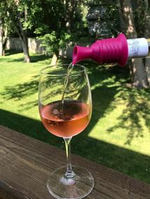 img 3 attached to Silicone Wine Accessories 2 Pack - Pink and Gray Wine Stopper and Pourer Set by Simply Charmed