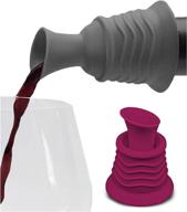 silicone wine accessories 2 pack - pink and gray wine stopper and pourer set by simply charmed логотип