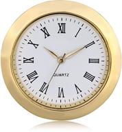 ⌚ premium shoppewatch mini clock insert: 1 7/16" quartz movement with miniature fit up, white dial, roman numerals - gold tone bezel ck096gd logo