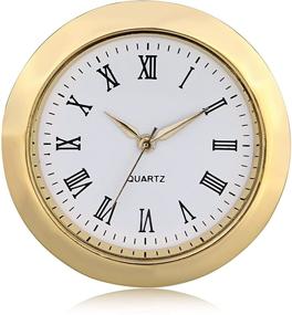 img 4 attached to ⌚ Premium ShoppeWatch Mini Clock Insert: 1 7/16" Quartz Movement with Miniature Fit Up, White Dial, Roman Numerals - Gold Tone Bezel CK096GD