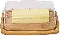 bamboo cheese and vegetable server with butter dish логотип