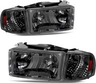 🚗 jsboyat smoke housing headlights assembly replacement for 1994-2001 dodge ram 1500/1994-2002 dodge ram 2500 3500 - high-quality and reliable upgrade logo