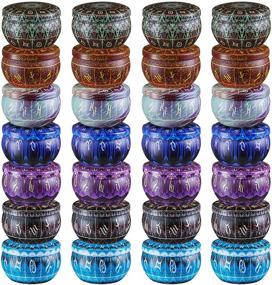 img 4 attached to 🕯️ Ahyiyou DIY Candle Tins - Set of 28, 7 Color Round Containers with Lids and Candle Wicks for Candle Making, Arts and Crafts, Storage, and More