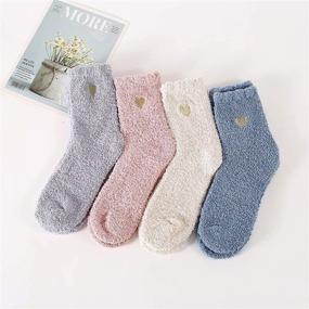 img 3 attached to 🧦 Womens Fuzzy Socks: Stay Warm and Cozy with Fluffy Winter Athletic Sports Socks