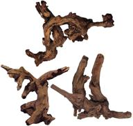 🌿 enhance your aquarium with hamiledyi driftwood: natural trunk assorted branches for reptiles, terrariums, and fish tank decoration (3 pcs) logo