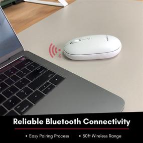 img 1 attached to Macally Wireless Bluetooth Mouse Rechargeable - Simplify Your Workspace with a Quiet and Compatible Apple Mouse for Laptop, Desktop PC, Mac, MacBook Pro Air, iPad, iOS, and Android Devices