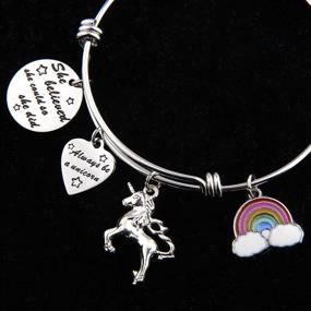 img 1 attached to Браслет с подвеской единорога PLITI Unicorn Charm - Она верила, она сделала! Вдохновляющий подарок в виде украшений.