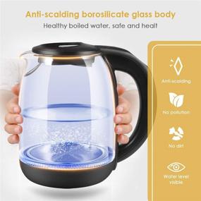 img 1 attached to 1.7 L Glass Electric Kettle with Variable Temperature Control, LED Indicator, Auto Shut-Off, Boil-Dry Protection, Keep Warm - BPA Free Tea Heater