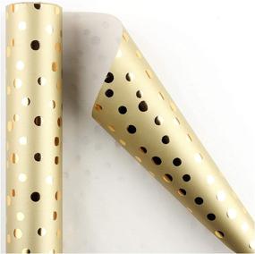 img 4 attached to 🎁 Sharmico Gold Polka Dot Wedding Wrapping Paper - Ideal for Bridal Showers, Birthdays, Holidays, Anniversaries - 1 Roll, 30" x 120" (25 sq. ft.)