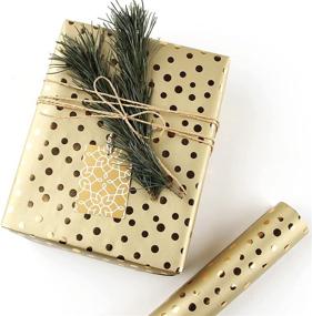 img 3 attached to 🎁 Sharmico Gold Polka Dot Wedding Wrapping Paper - Ideal for Bridal Showers, Birthdays, Holidays, Anniversaries - 1 Roll, 30" x 120" (25 sq. ft.)