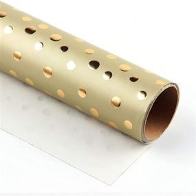 img 2 attached to 🎁 Sharmico Gold Polka Dot Wedding Wrapping Paper - Ideal for Bridal Showers, Birthdays, Holidays, Anniversaries - 1 Roll, 30" x 120" (25 sq. ft.)