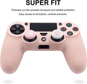 img 3 attached to 🎮 BRHE Sakura Pink PS4 Controller Skin with Anti-Slip Silicone Cover & Cat Paw Thumb Grip Caps