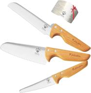 🔪 kibbidea kids knife set: 4pcs stainless steel knives – safe, lightweight kitchen tools for young chefs логотип