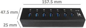 img 2 attached to Vantec 7-Port USB 3.0 Hub, Aluminum, Full Powered, Mountable 💻 with 1.5A Data & Charging, BC 1.2, Premium 12V/3A Adapter - Black