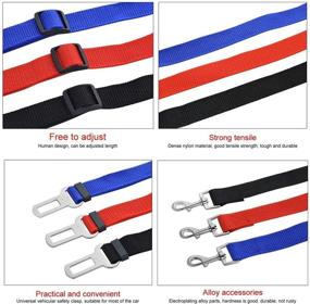 img 1 attached to Onwon Dog Seatbelts Set of 3: Adjustable Cat Dog Harness Lead Leash, Pet Car Safety Seat Belt Strap – Ensuring Ultimate Safety!